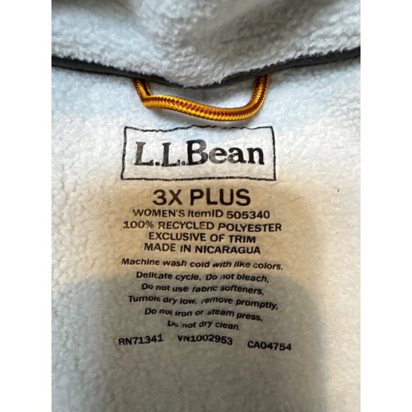 L.L.Bean Womens 3X Plus Full-Zip Fleece Jacket Light Blue Recycled Polyester War - Picture 4 of 7